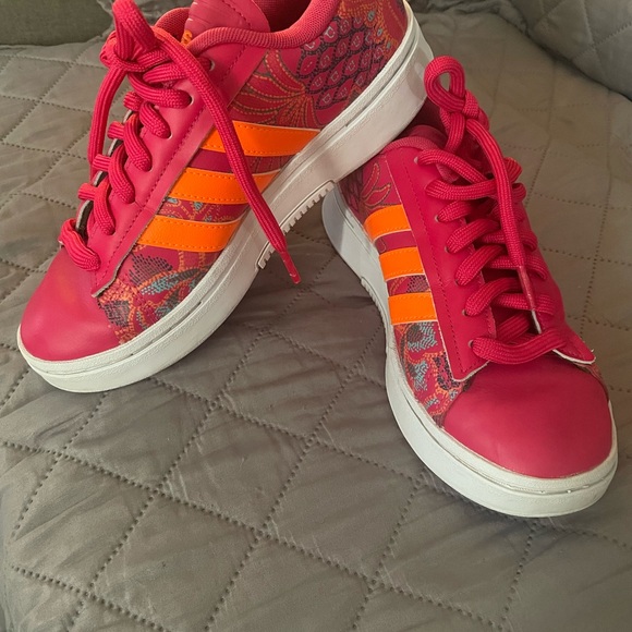 Adidas Vibrant Pink and Orange Sneakers - Picture 2 of 10